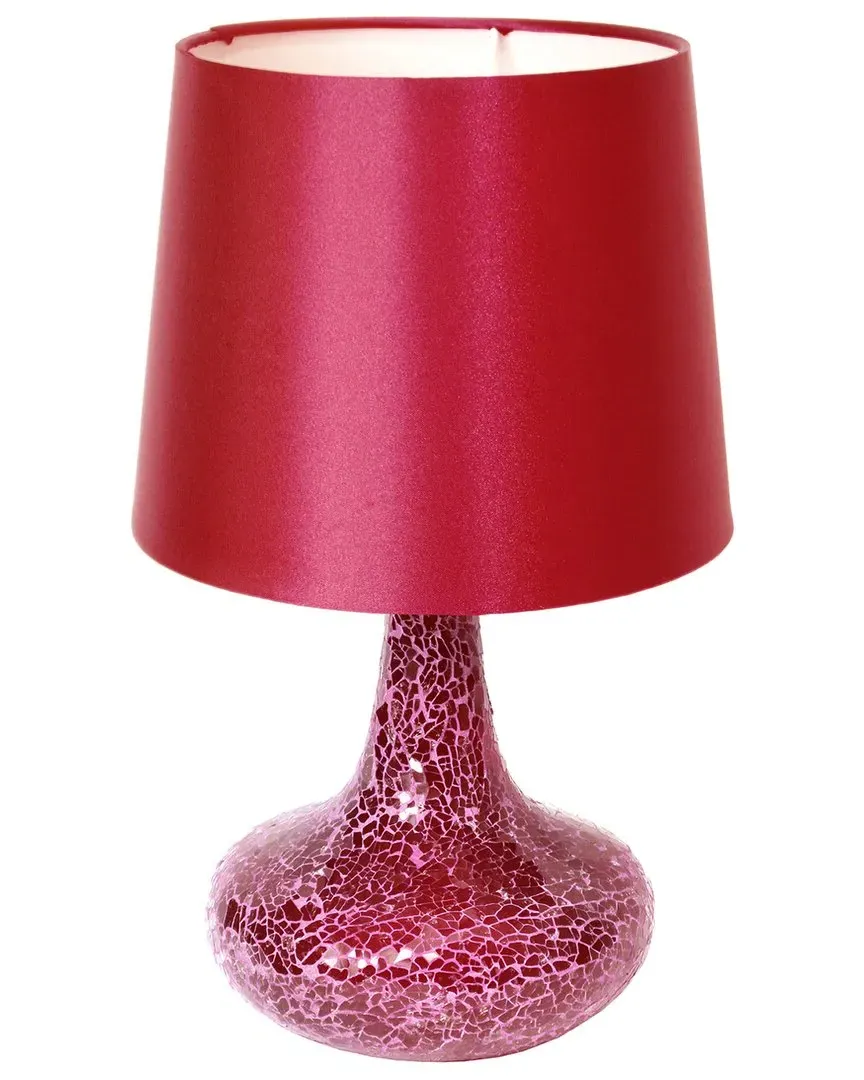 Madison Mosaic Tiled Table Lamp with Fabric Shade - Red