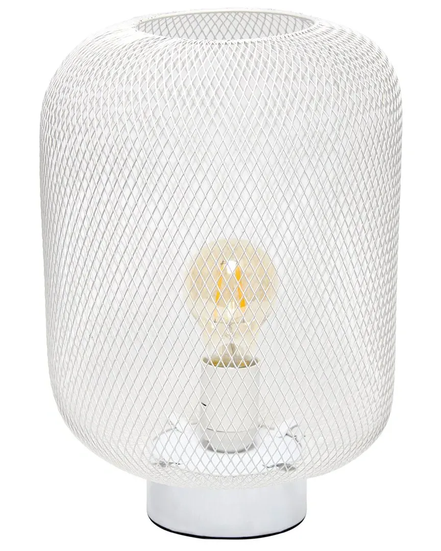 Metal Mesh Table Lamp - White