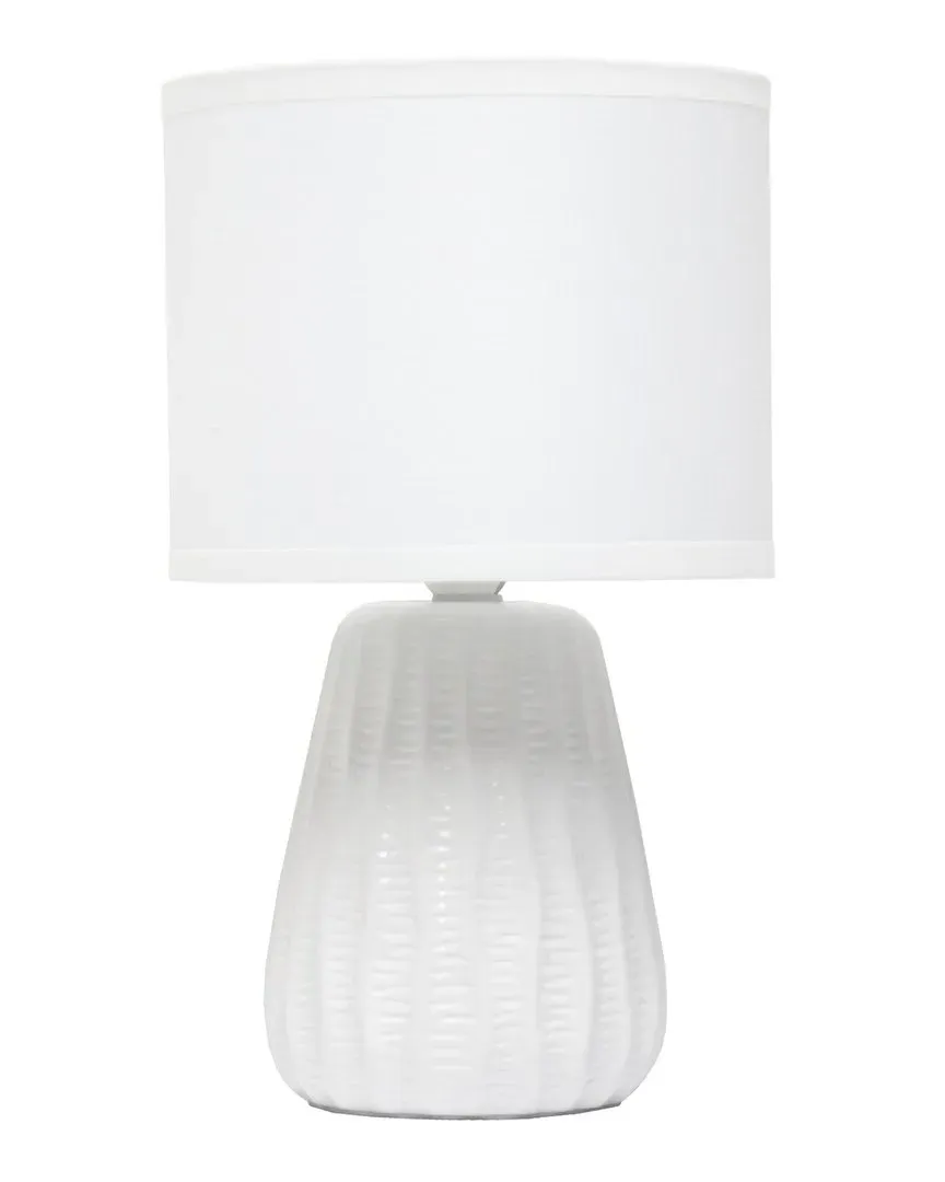 Mini Ceramic Texture Accent Bedside Table Desk Lamp - White image