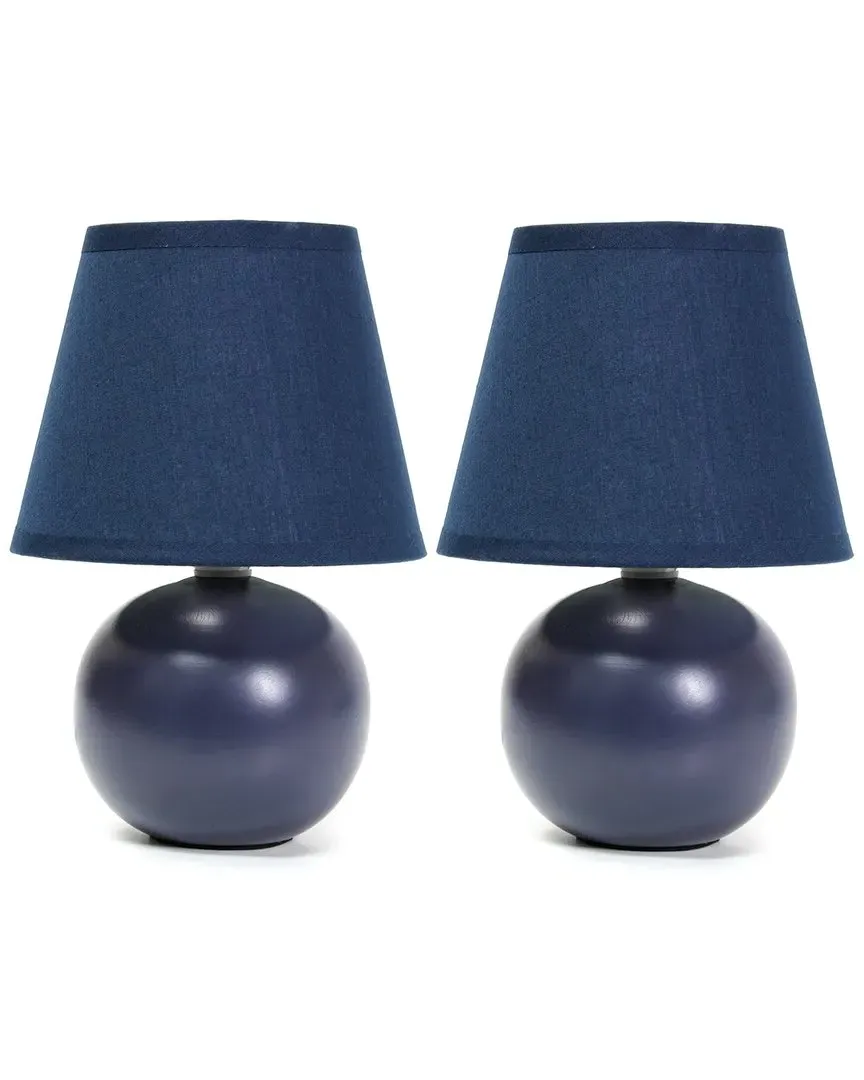 Mini Globe Table Lamp 2pk Set - Blue, Ceramic image