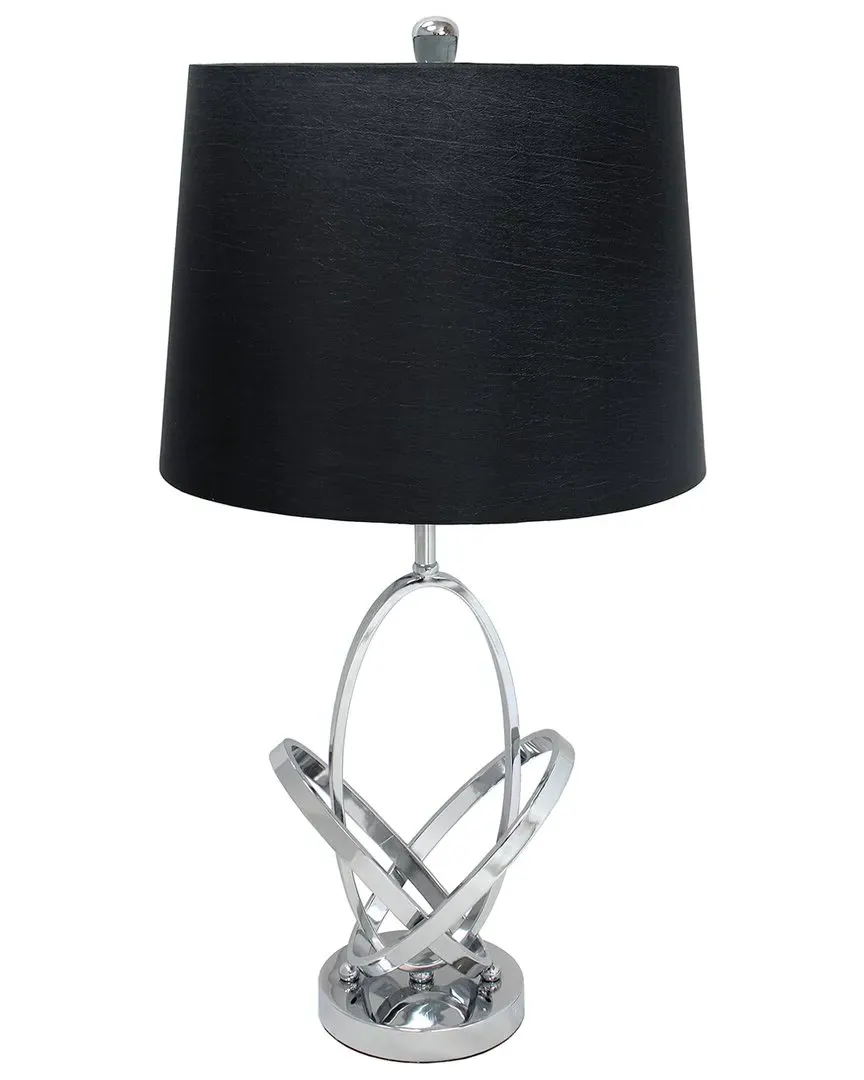 Mod Art Table Lamp with Black Shade - Chrome image