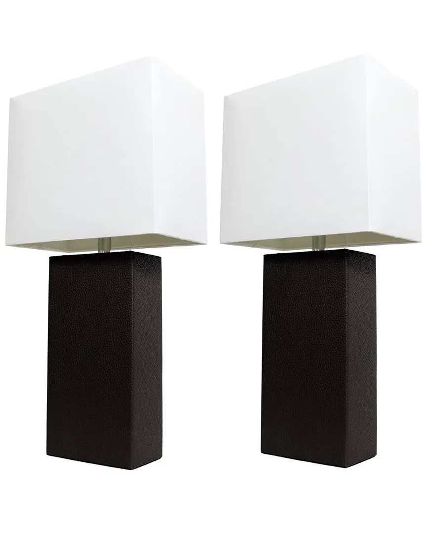 Monaco Avenue 2pk Table Lamps with White Fabric Shades - Black