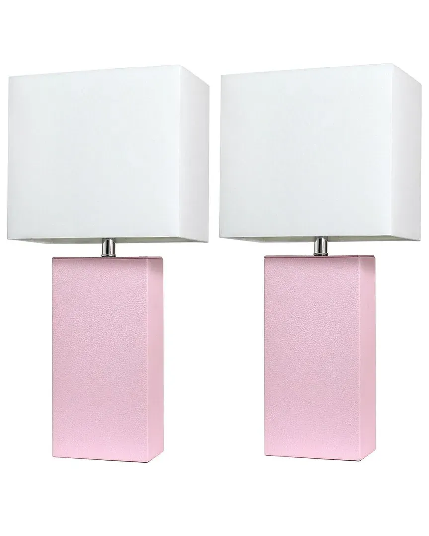 Monaco Avenue 2pk Table Lamps with White Fabric Shades - Blush