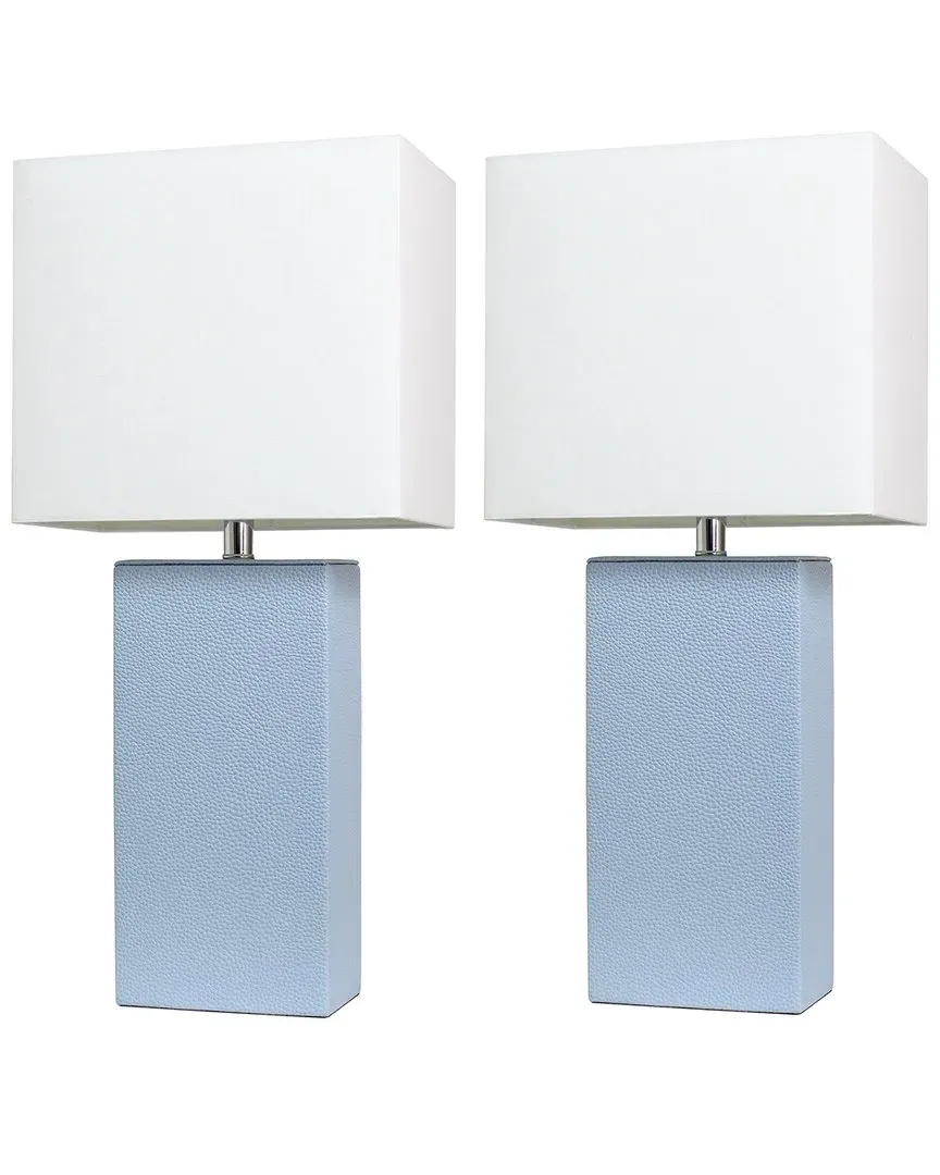 Monaco Avenue 2pk Table Lamps with White Fabric Shades - Periwinkle