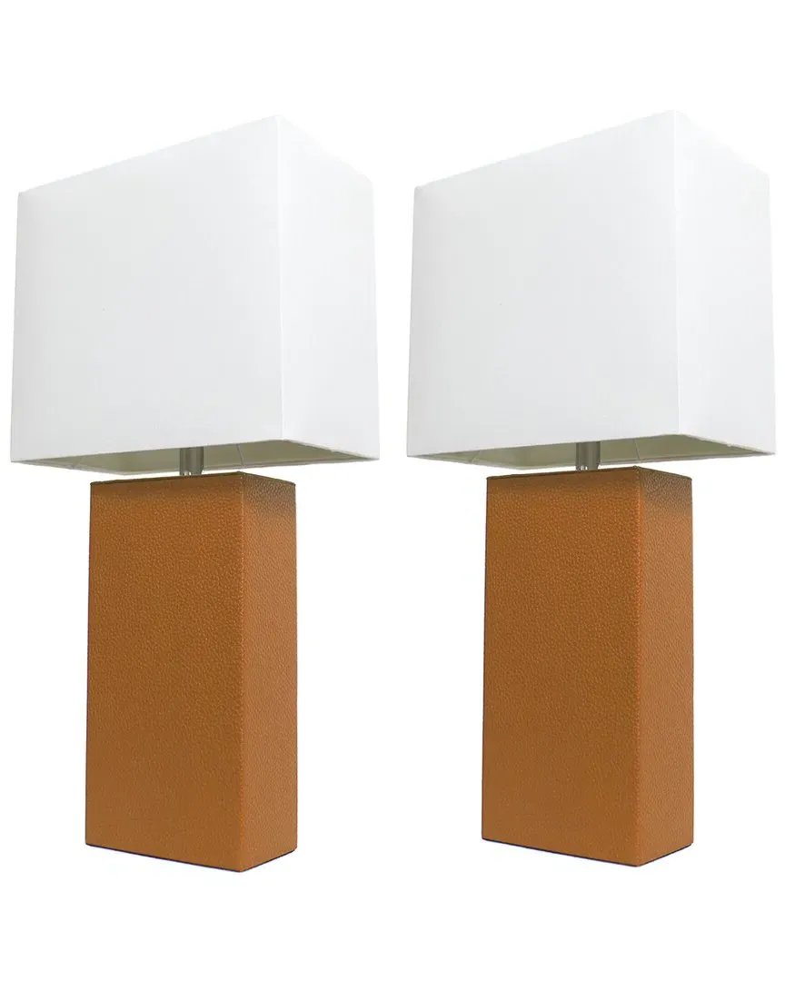 Monaco Avenue 2pk Table Lamps with White Fabric Shades - Tan