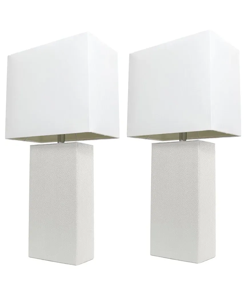 Monaco Avenue 2pk Table Lamps with White Fabric Shades - White