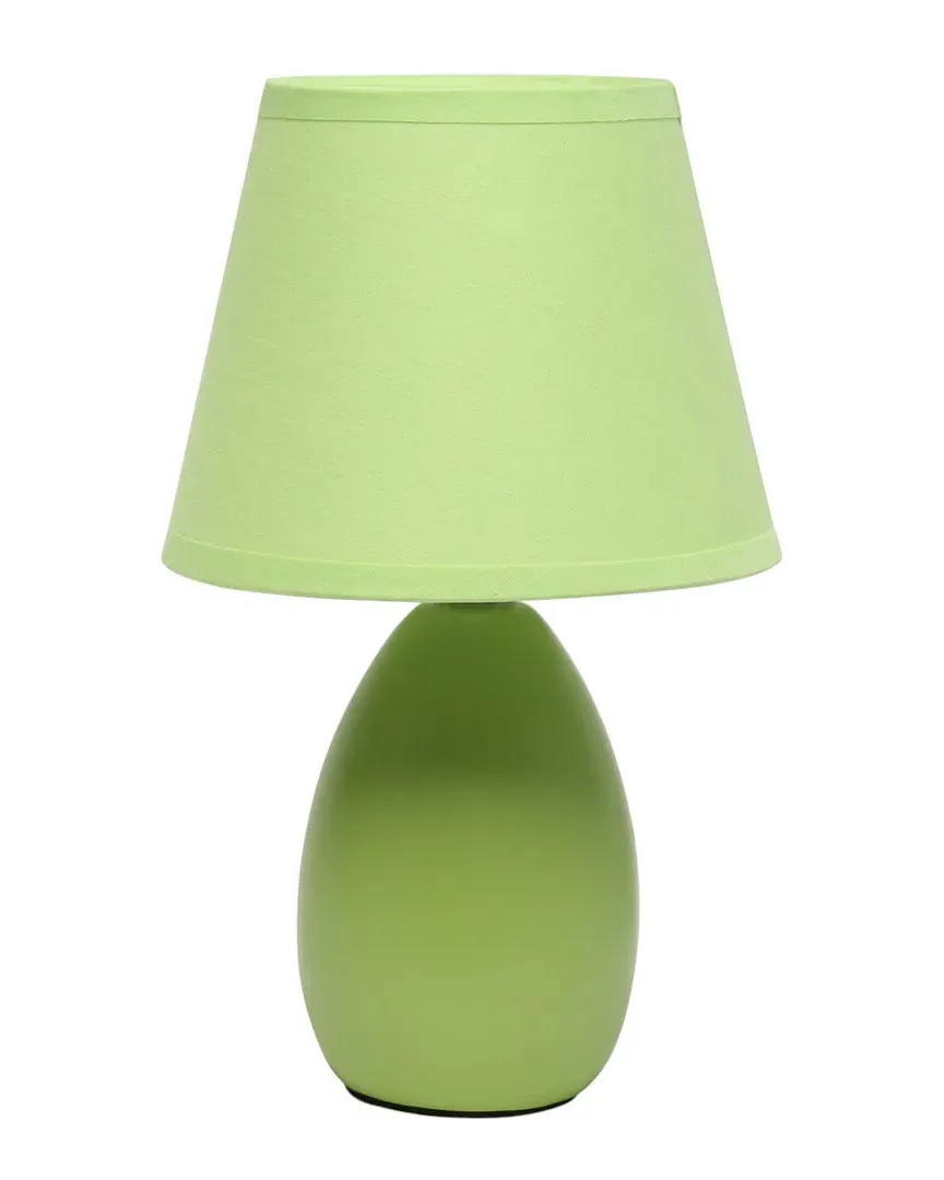 Nauru Petite Ceramic Oblong Table Lamp - Green