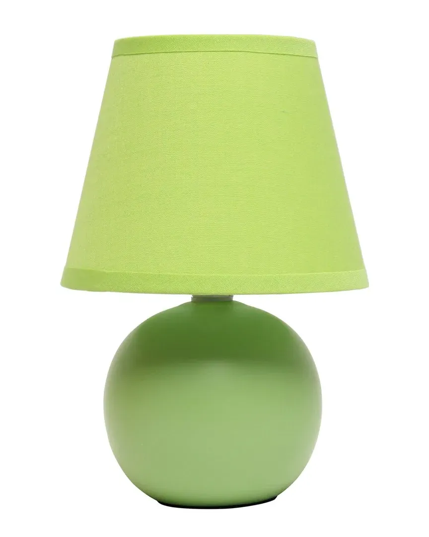 Nauru Petite Ceramic Orb Table Lamp - Green
