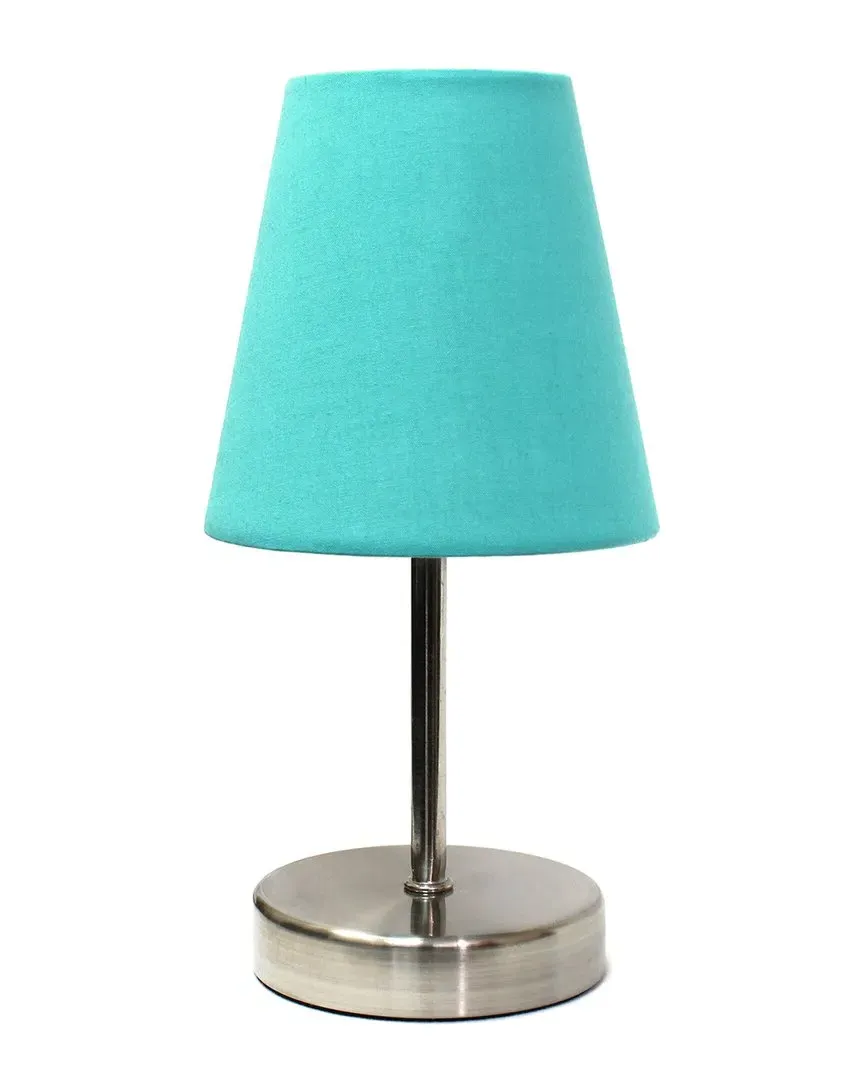 Nauru Petite Metal Stick Table Lamp - Blue, Fabric image