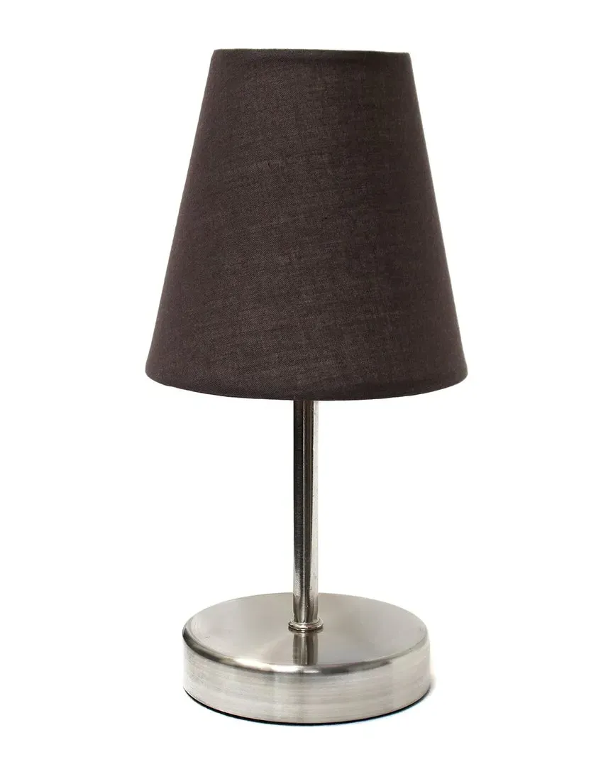 Nauru Petite Metal Stick Table Lamp - Brown, Fabric