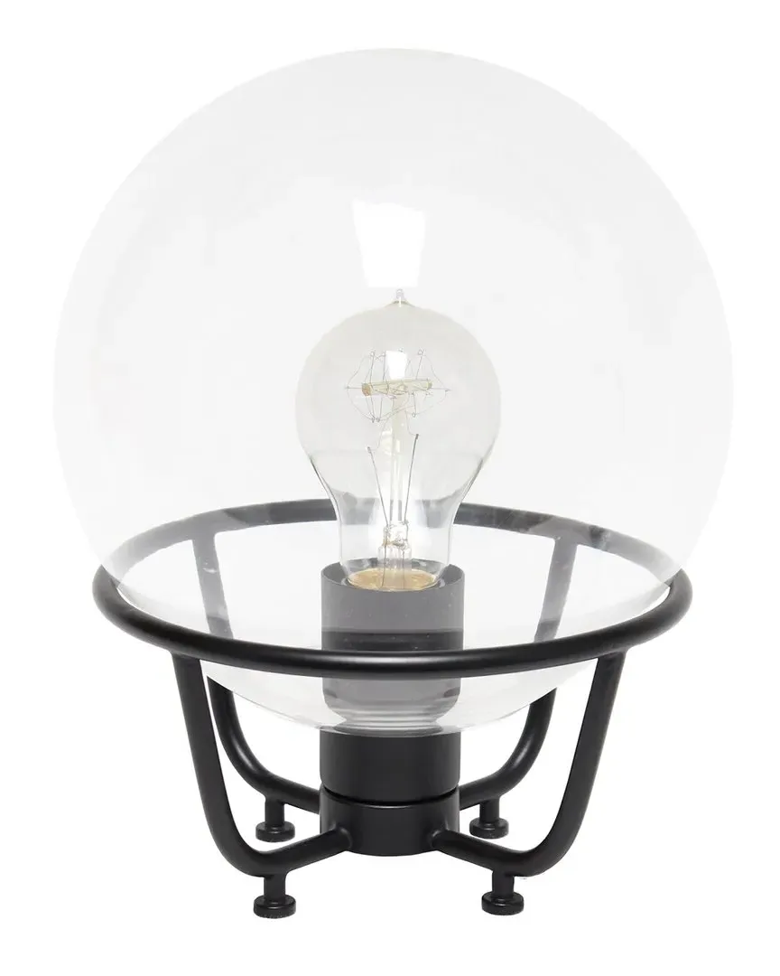 Old World Globe Glass Table Lamp - Black, Metal image