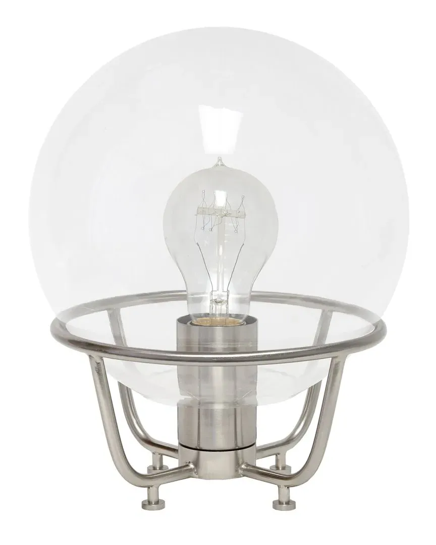 Old World Globe Glass Table Lamp - Brushed Nickel, Metal
