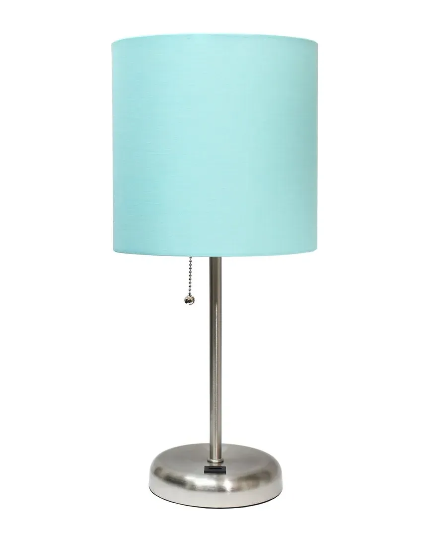 Oslo Table Lamp with USB Port - Silver, Metal