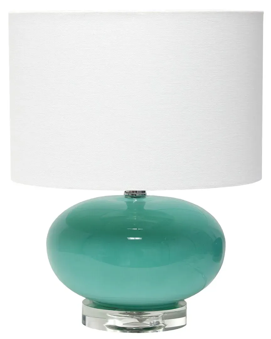 Ovaloid Bedside Table Lamp - Aqua, Glass image