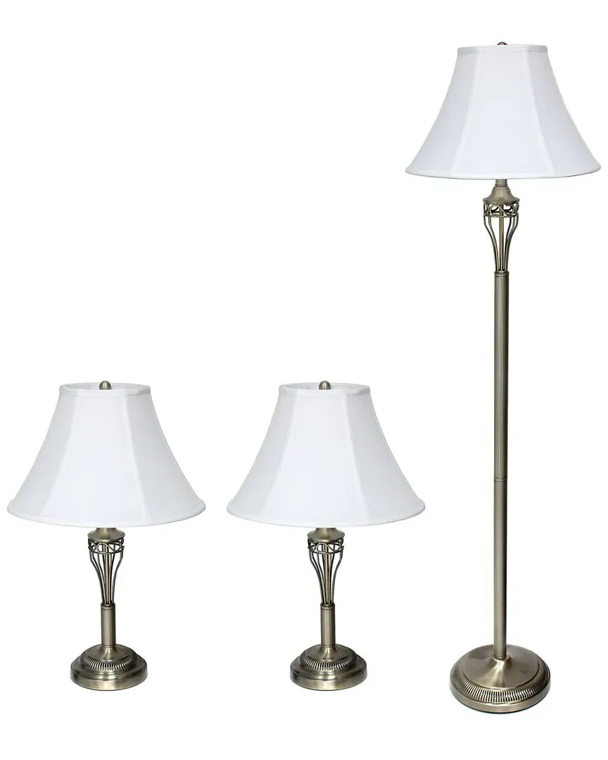 Perennial Roma 3pc Metal Lamp Set - Gold image