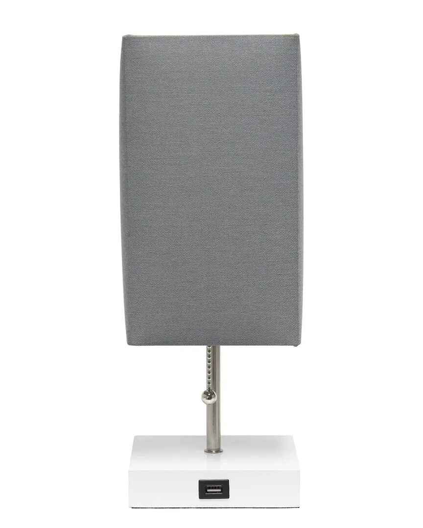 Petite Stick Lamp with USB Charging Port - Gray image