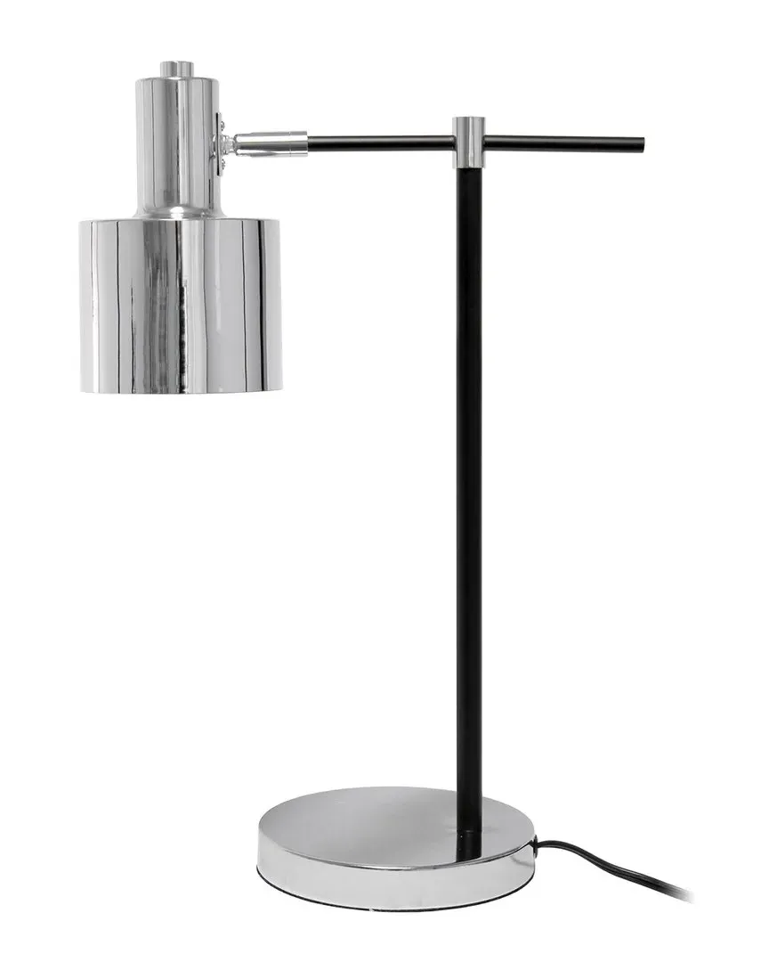 Round Metal Table Lamp - Chrome, Iron