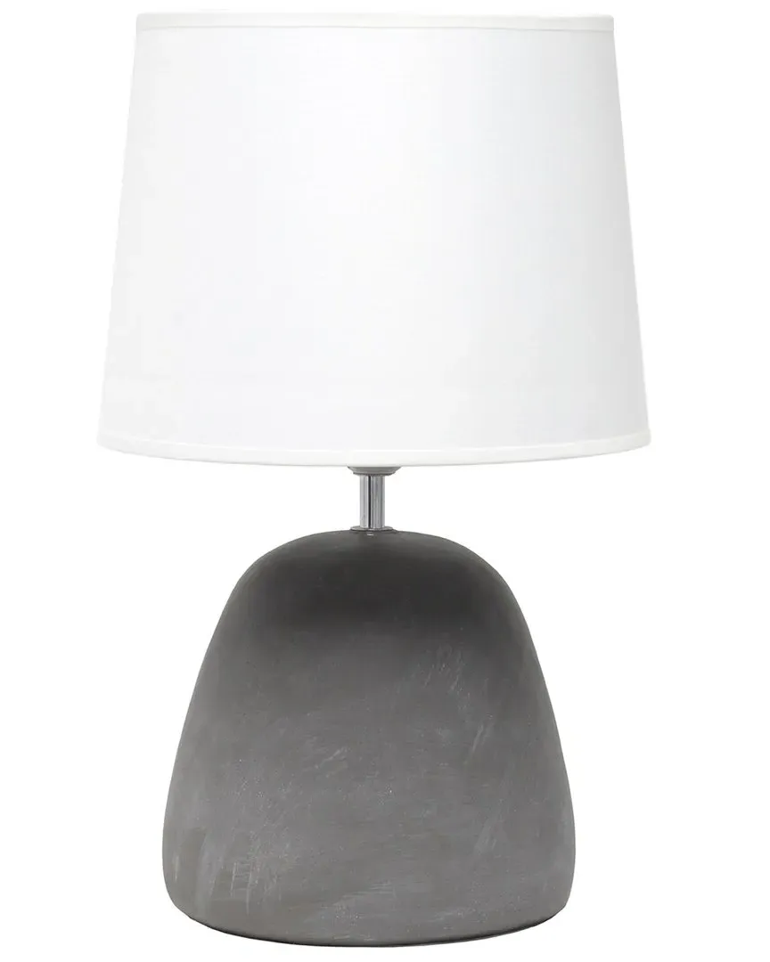 Round Table Lamp - White, Concrete