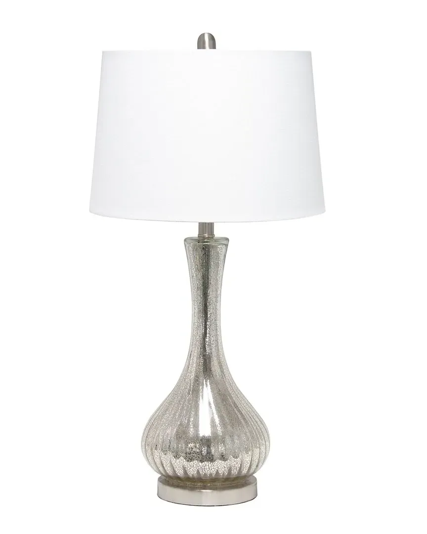 Speckled Mercury Tear Drop Table Lamp - White image