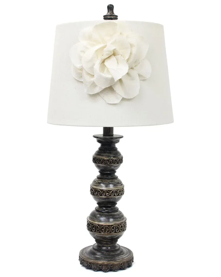 Stacked Ball Table Lamp with Linen Shade - Bronze image