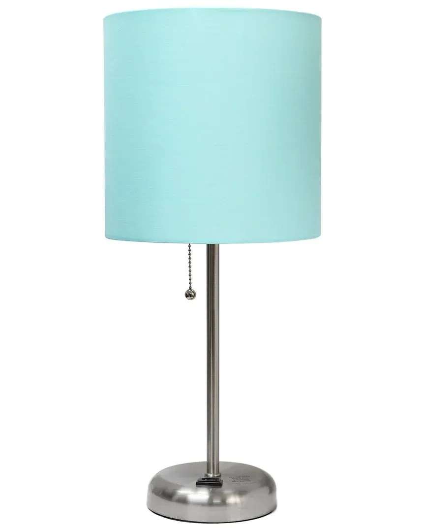 Stick Lamp with Charging Outlet - Aqua, Steel image