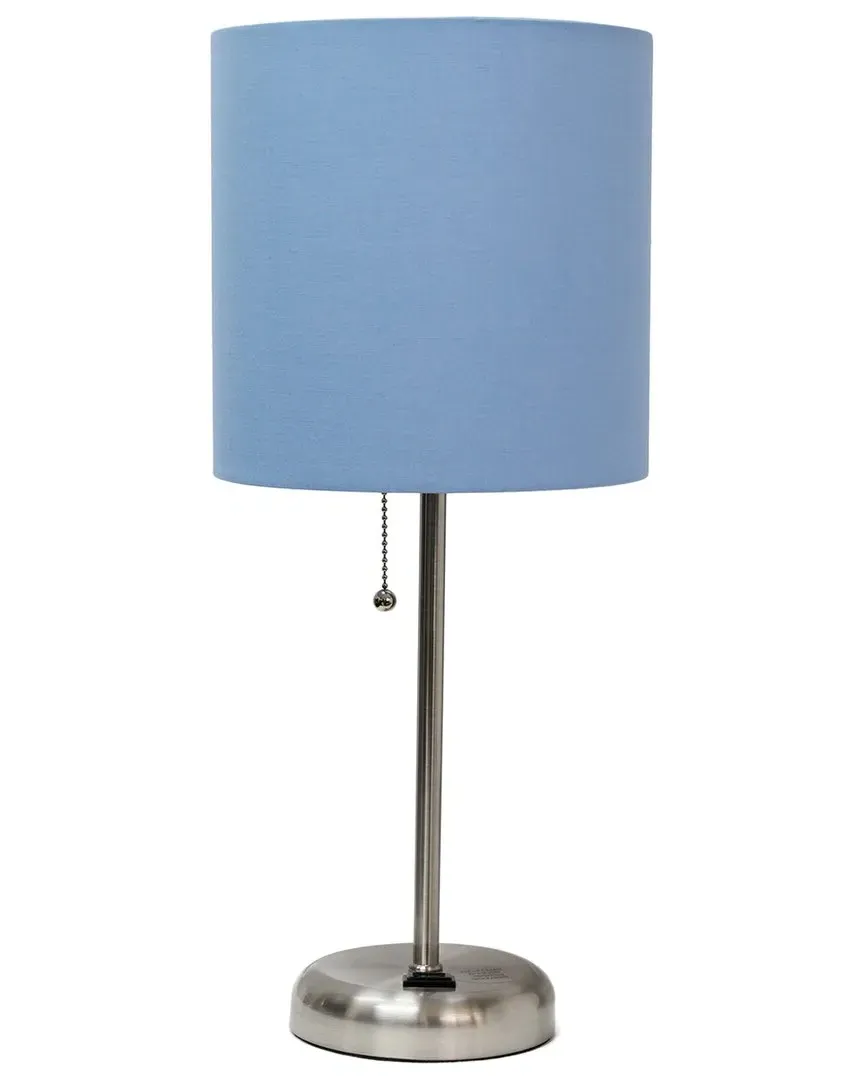 Stick Lamp with Charging Outlet - Blue, Steel