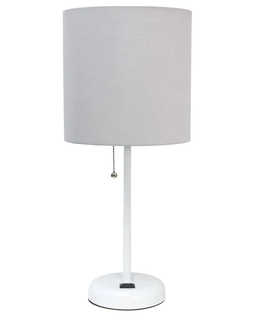Stick Lamp with Charging Outlet - White