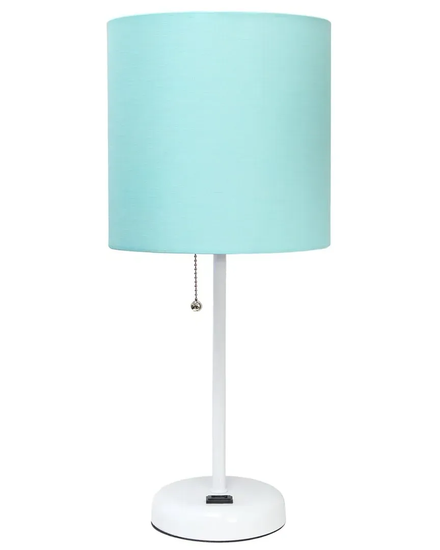 Stick Lamp with Charging Outlet - White