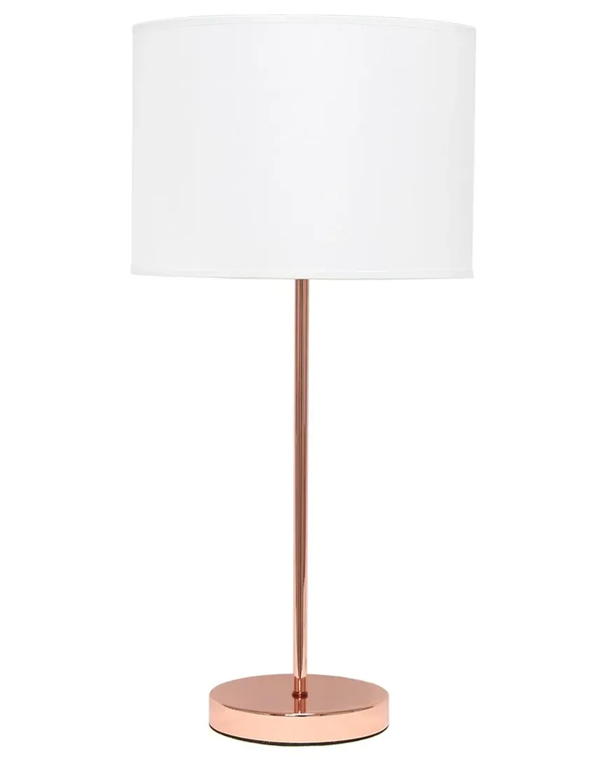 Stick Lamp with Fabric Shade - Rose Gold, Metal