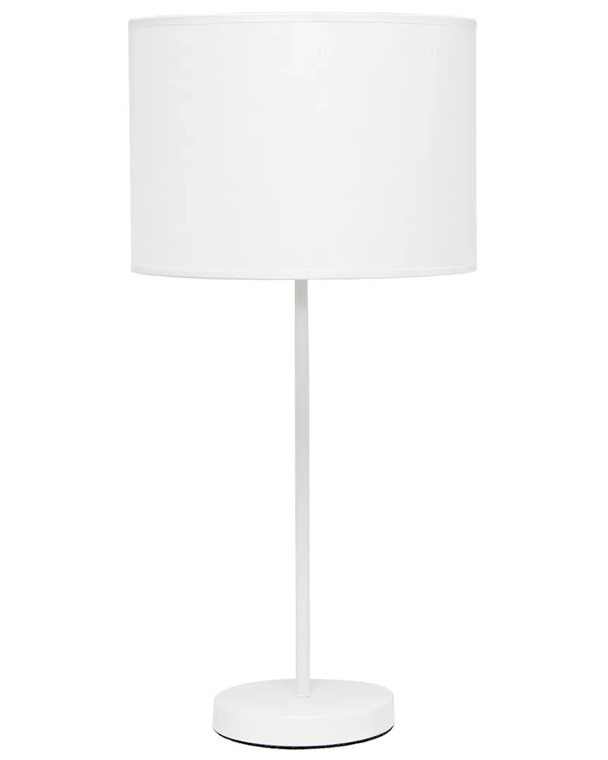 Stick Lamp with Fabric Shade - White