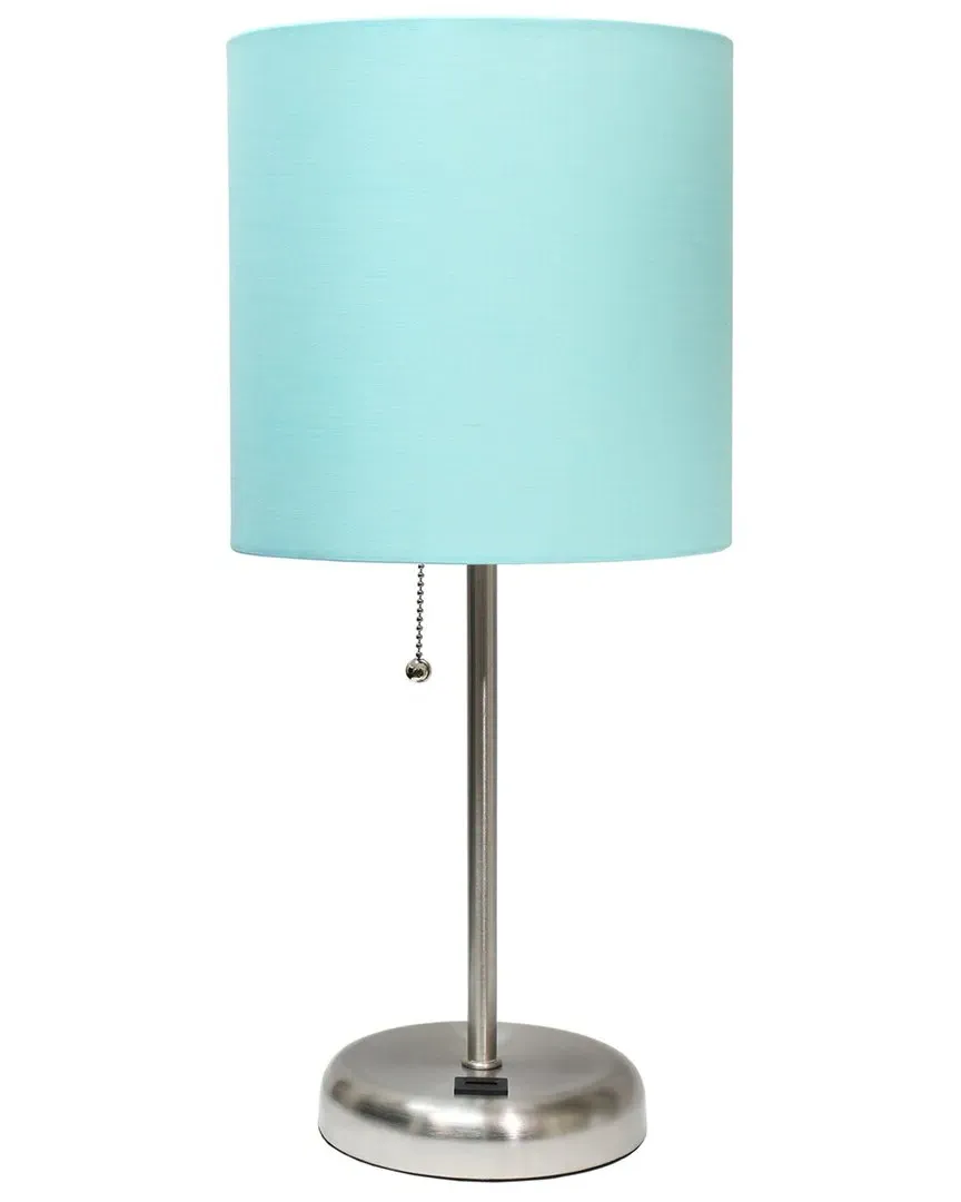 Stick Lamp with USB Charging Port - Aqua, Steel