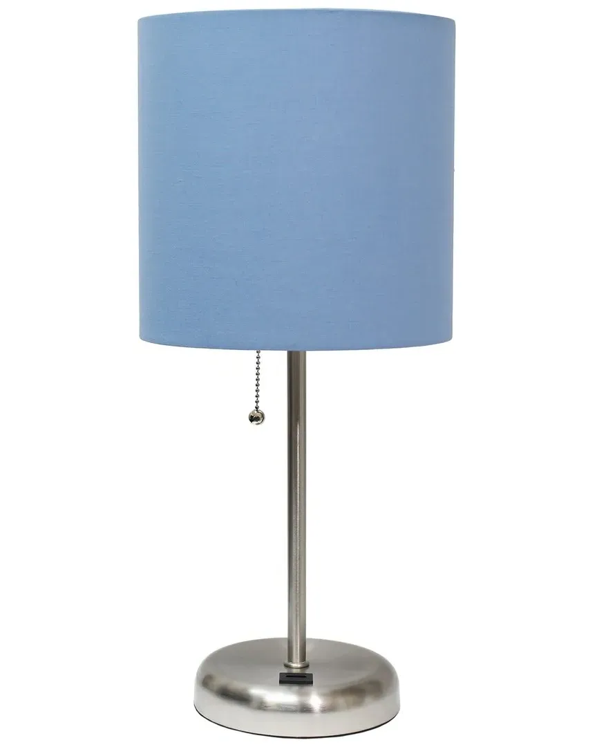 Stick Lamp with USB Charging Port - Blue, Steel