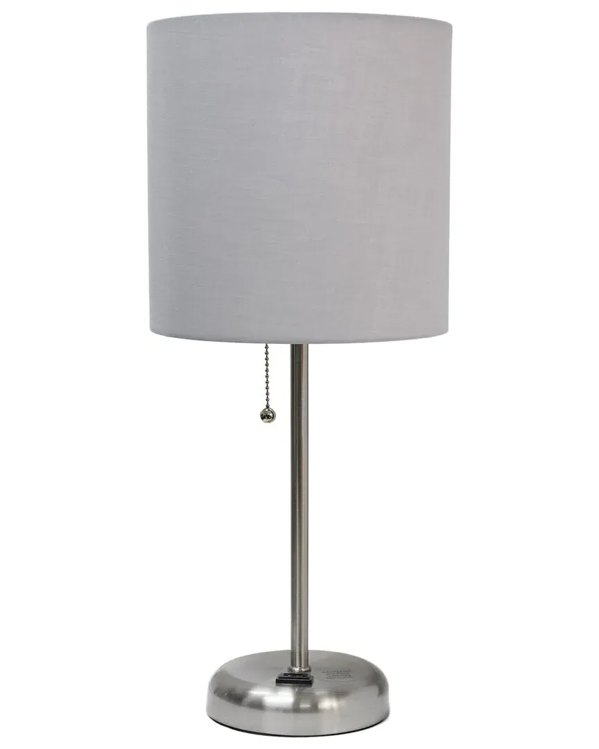 Stick Lamp with USB Charging Port - Grey, Steel