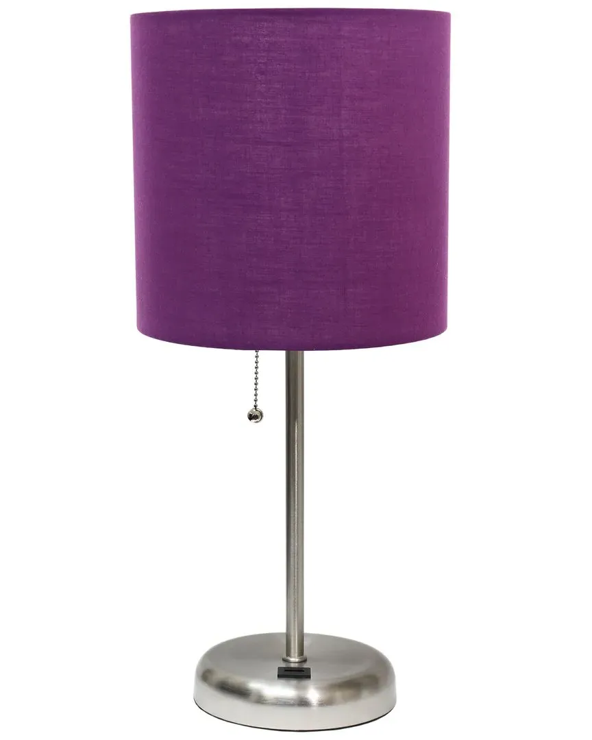 Stick Lamp with USB Charging Port - Purple, Steel