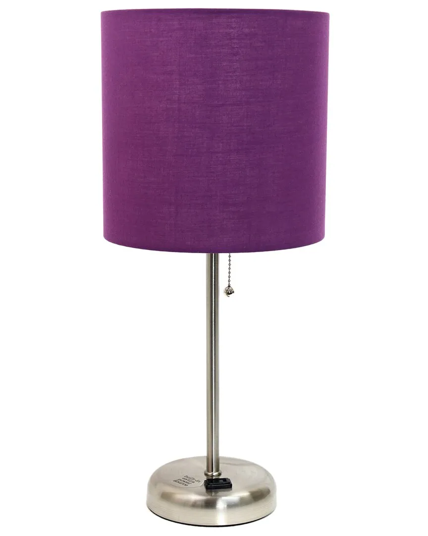 Stick Lamp with USB Charging Port - Purple, Steel
