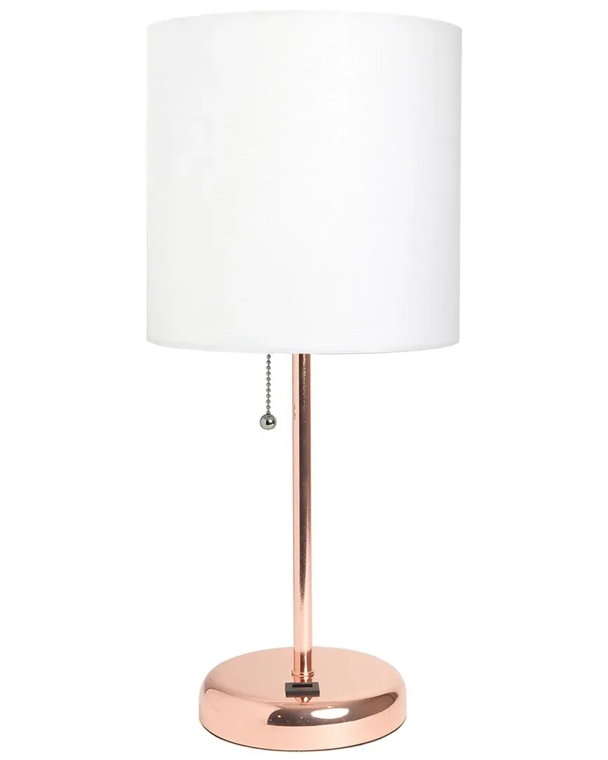 Stick Lamp with USB Charging Port - Rose Gold, Metal image