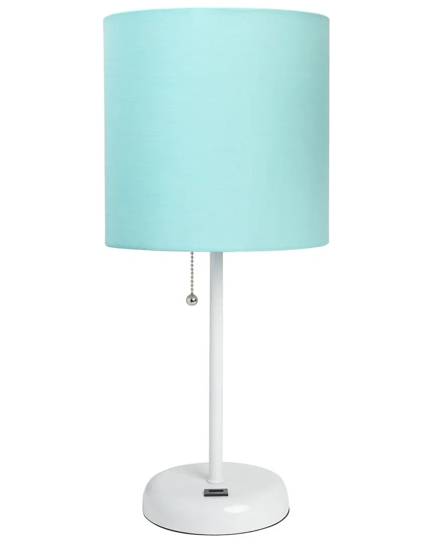 Stick Lamp with USB Charging Port - White