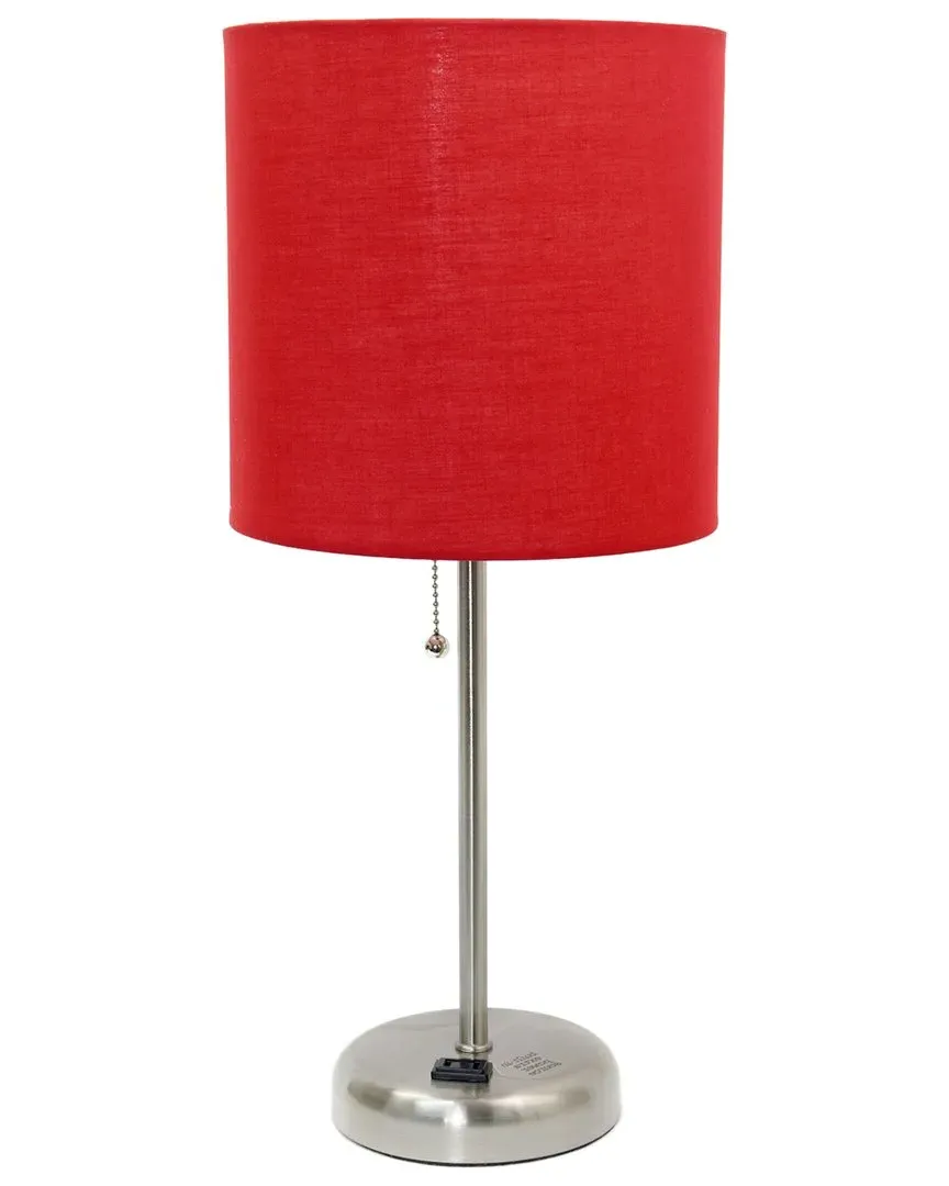 Stick Table Lamp with Charging - Red, Metal image