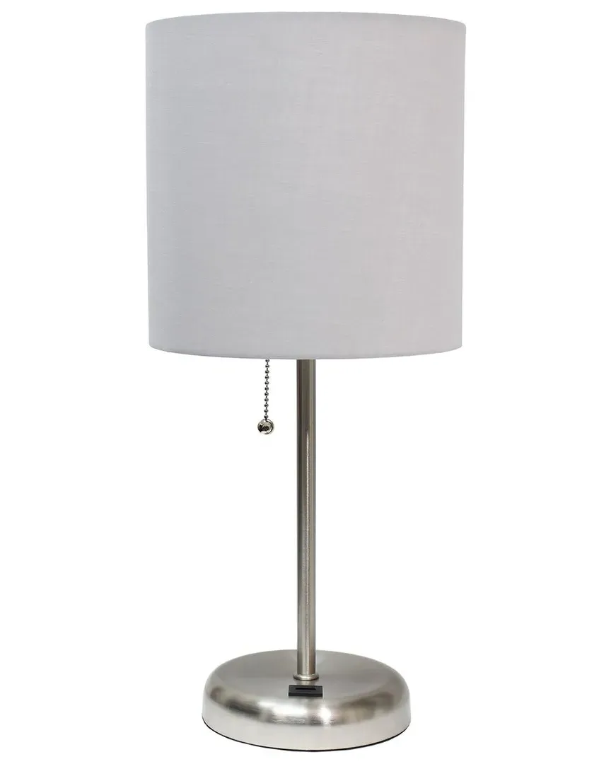Stick Table Lamp with USB Charging - Gray, Metal