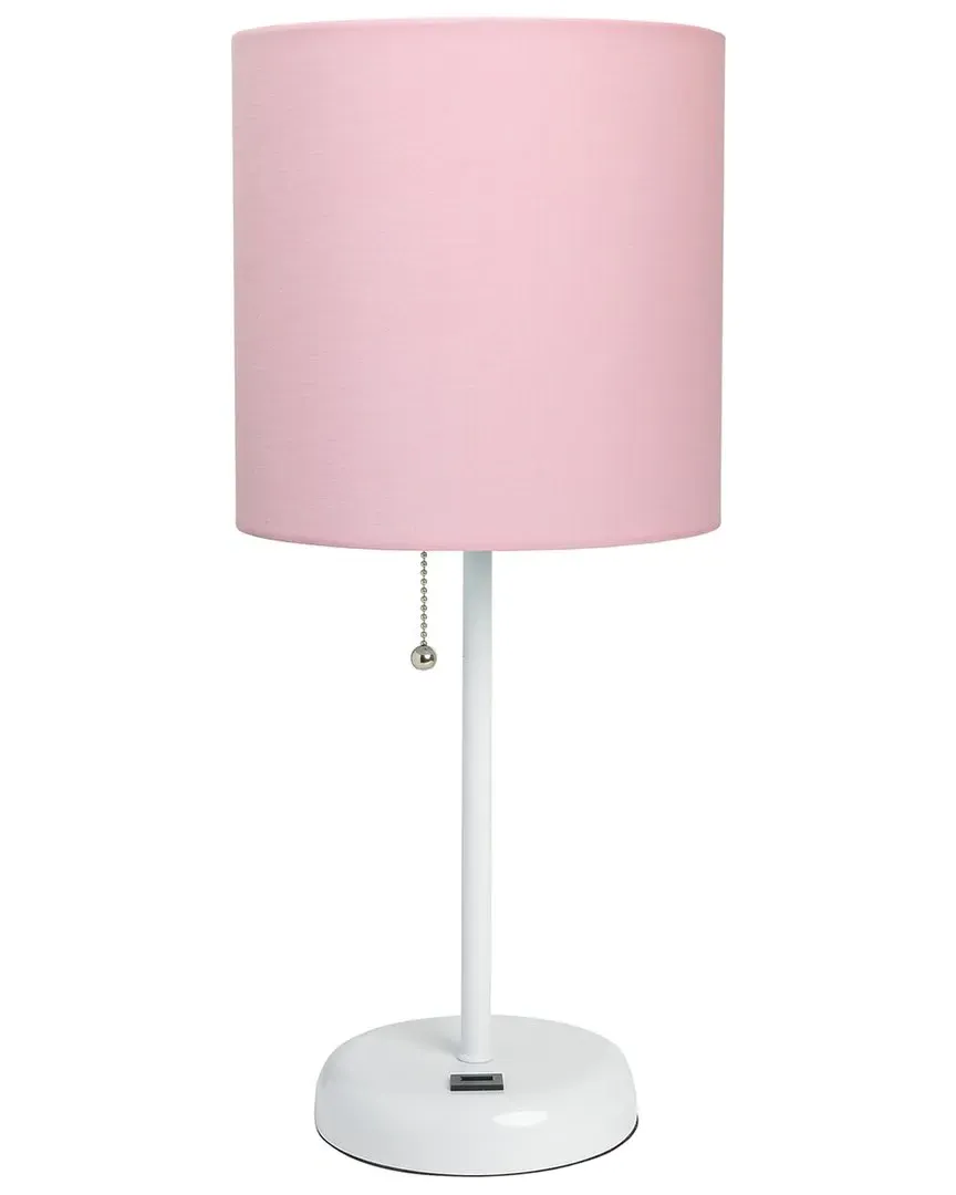 Stick Table Lamp with USB Charging - Light Pink, Metal
