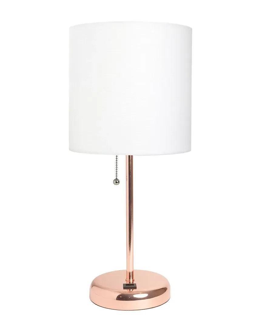 Stick Table Lamp with USB Charging - White, Metal