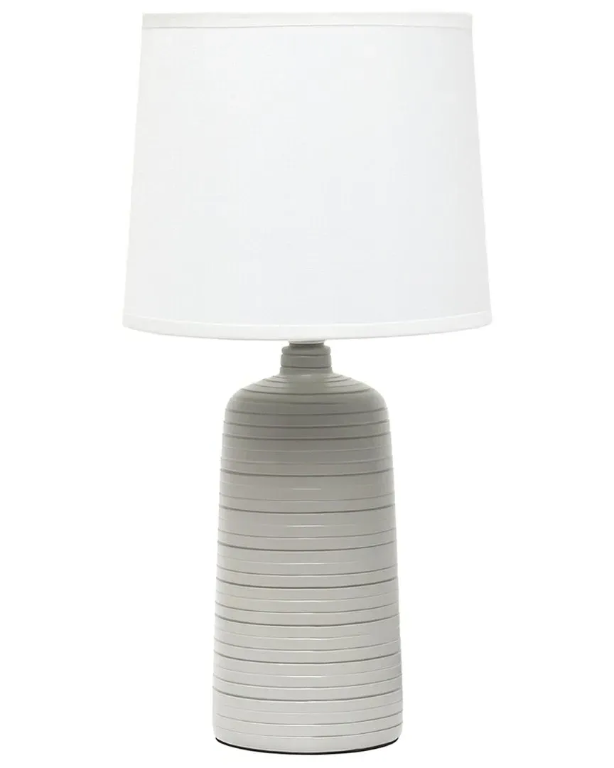 Textured Linear Ceramic Table Lamp - Taupe image