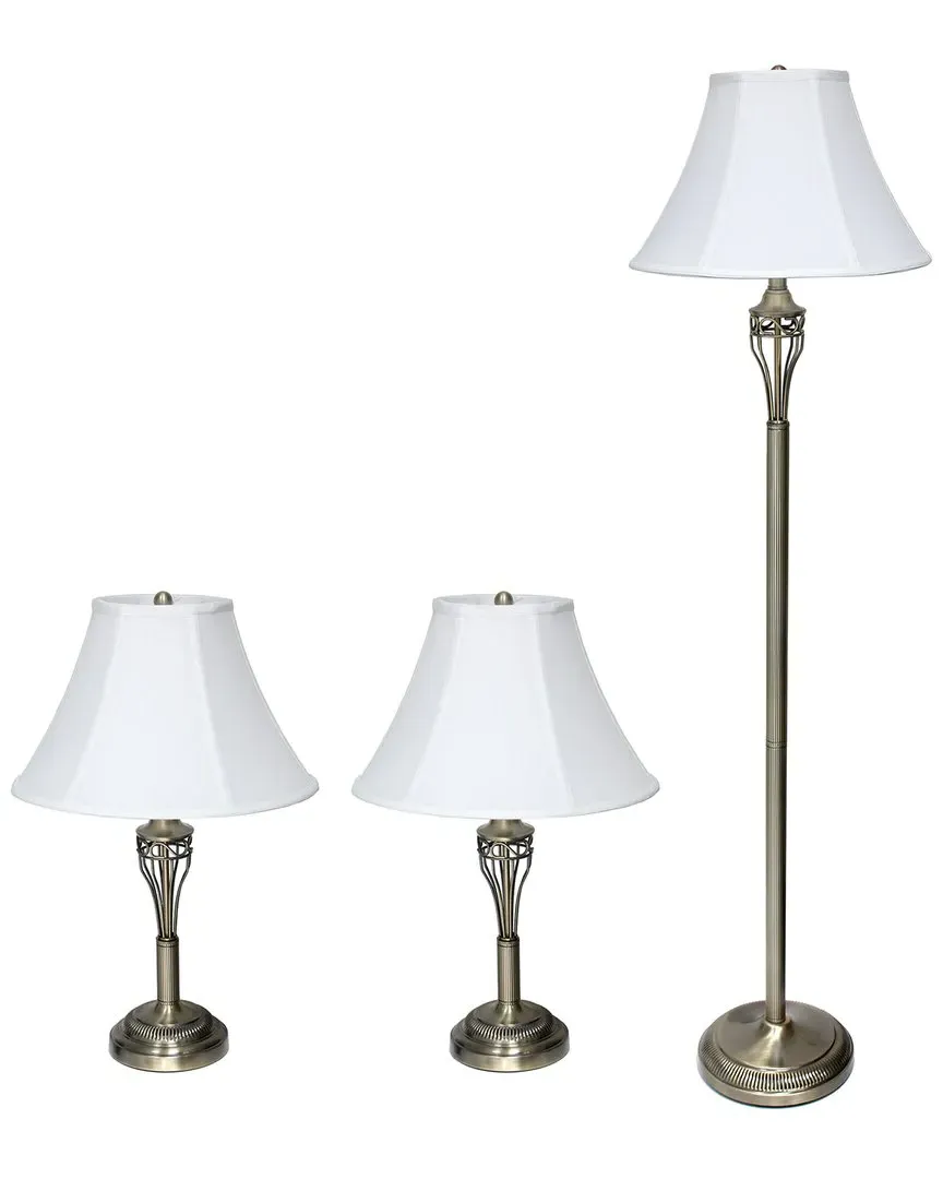 Three Pack Lamp Set - Antique Brass image