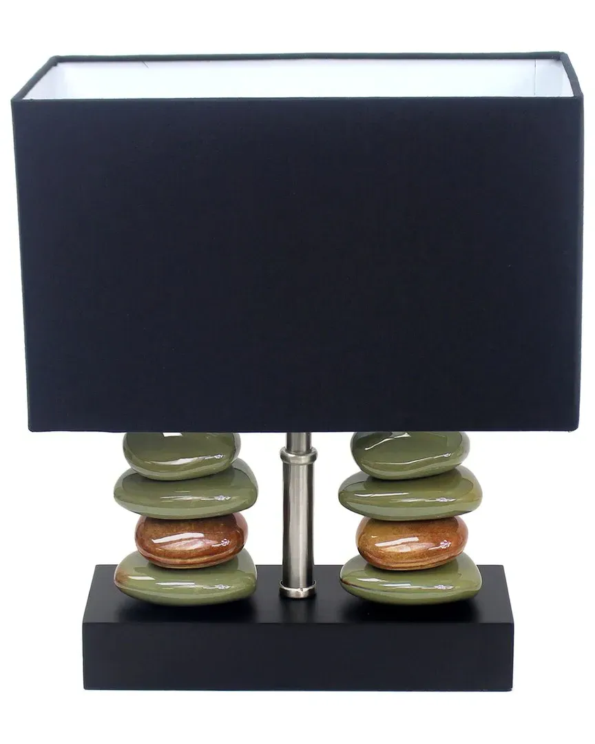 Tranquil Stone Table Lamp - Black, Ceramic