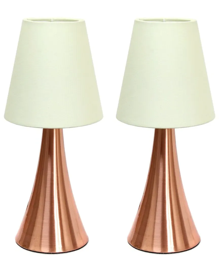 Valencia 2 Pack Mini Touch Table Lamp Set - Cream, Metal