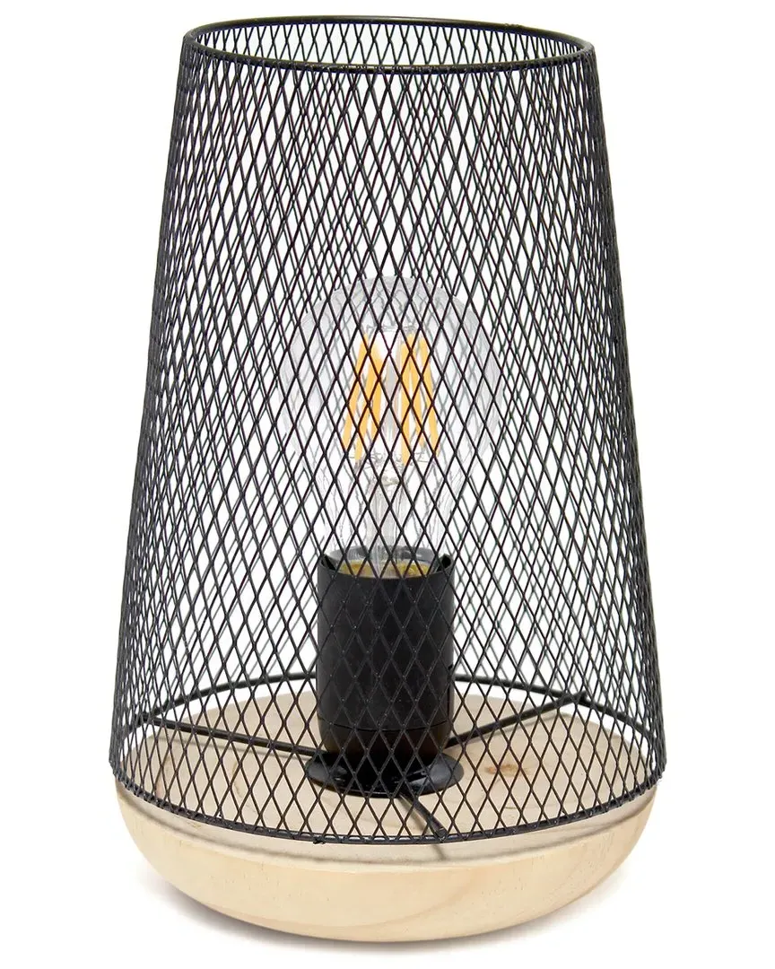 Wired Mesh Uplight Table Lamp - Black, Metal image