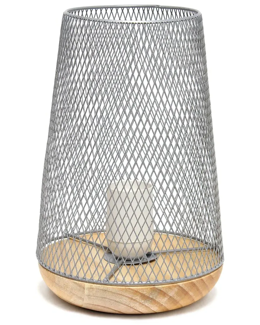 Wired Mesh Uplight Table Lamp - Gray, Metal
