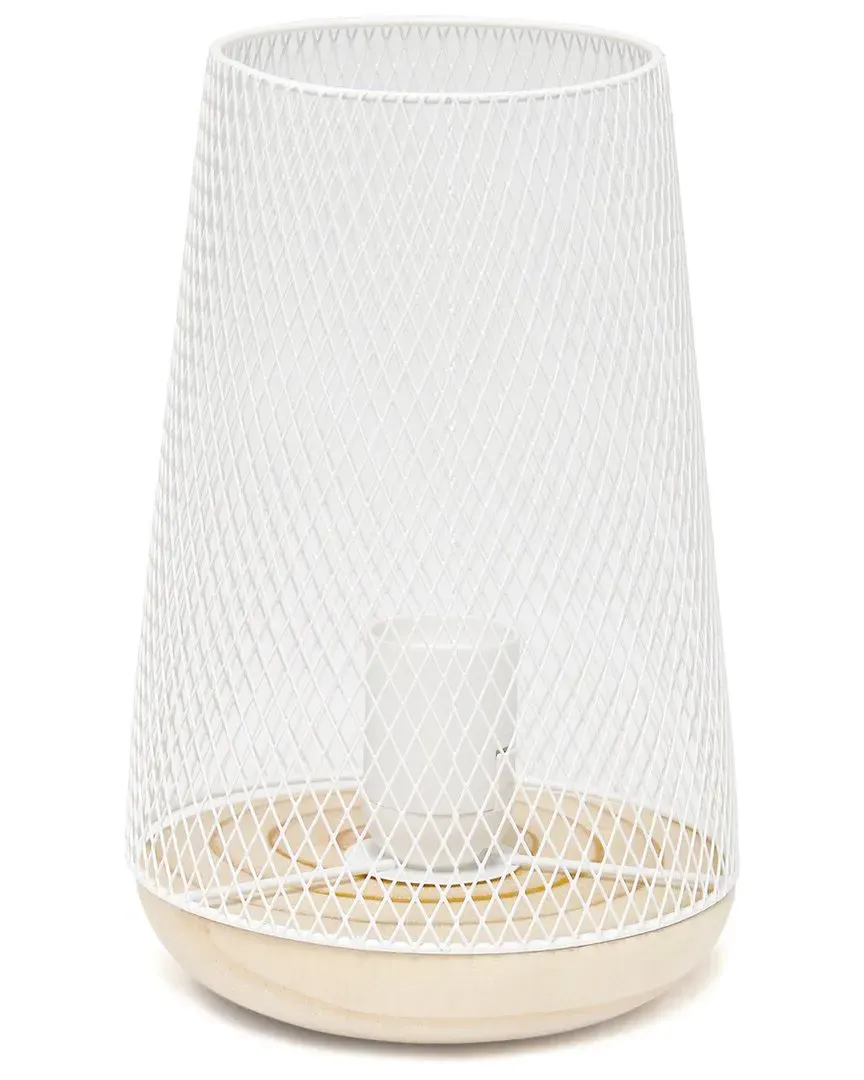 Wired Mesh Uplight Table Lamp - White, Metal