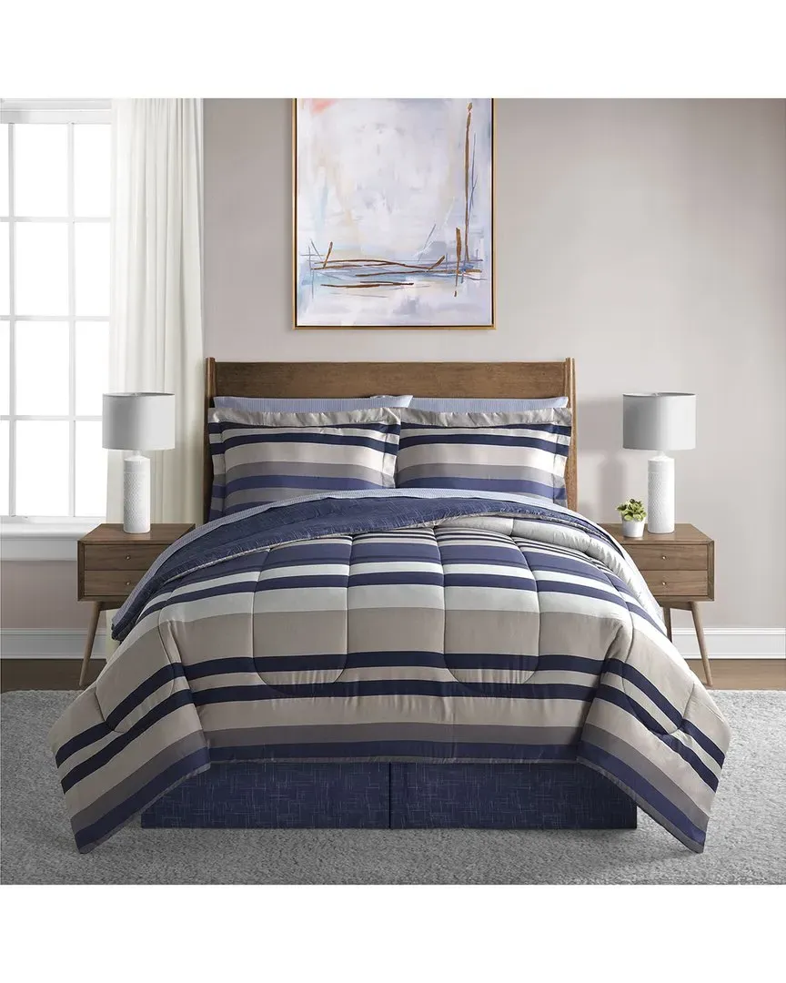 Xavier Stripe Bed in a Bag - Blue, Polyester