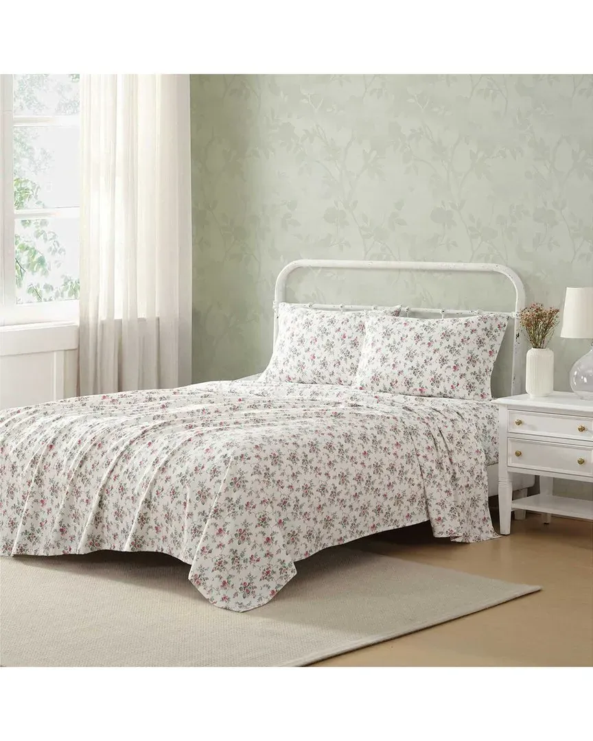 200 Thread Count Le Fleur Cotton Flannel Sheet Set - Blue image